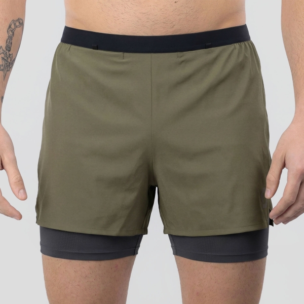 Men's Trail Running Shorts SCOTT Hybrid Endurance Tech 4in Shorts  Wood Grey/Black 4227808258