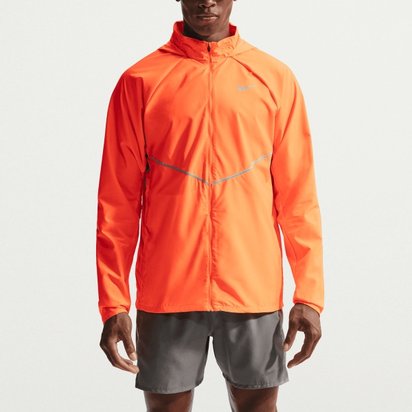 Men's Running Jacket Nike Repel Miler UV Jacket  Total Orange/Reflective Silver IF2369803
