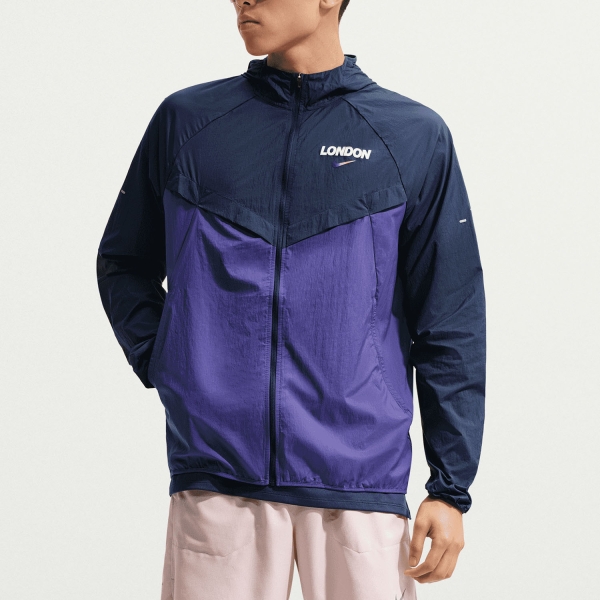 Men's Running Jacket Nike City Marathon Stride London Jacket  Midnight Navy/Court Purple IR4479410