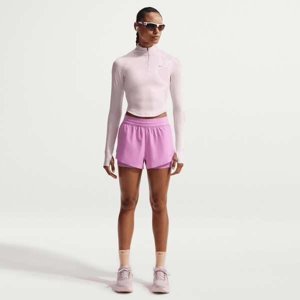 Nike Swift 2 in 1 2.5in Shorts - Light Magenta/Reflective Silver