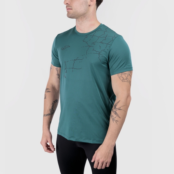 Men's Running T-Shirt Joma RCity Printing Helium TShirt  Green 103993AA346