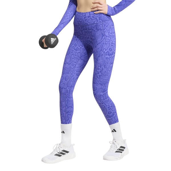 Women's Fitness & Training Pants and Tights adidas Optim Primelift Snake 7/8 Tights  Solar Purple/Pure Purple KQ8312