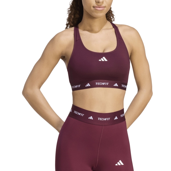 Women's Sports Bra adidas TechFIT Pro Sports Bra  Maroon KS3369