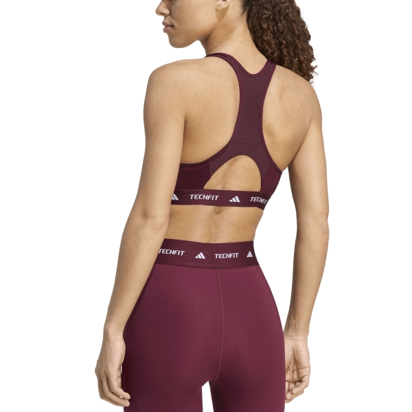 adidas TechFIT Pro Sports Bra - Maroon