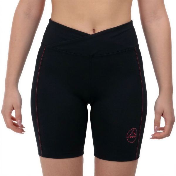 Women's Shorts Trail Running La Sportiva Triumph 9in Shorts  Black/Hibiscus ZARS033K00P02