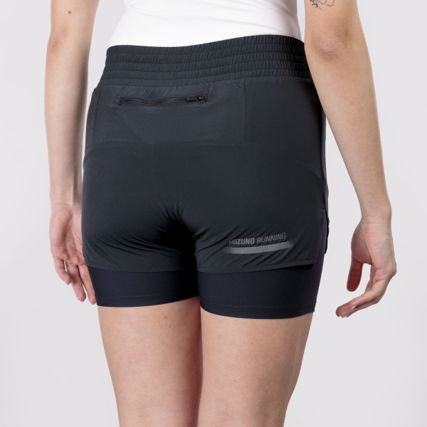 Mizuno Active 2 in 1 4.5in Shorts - Black