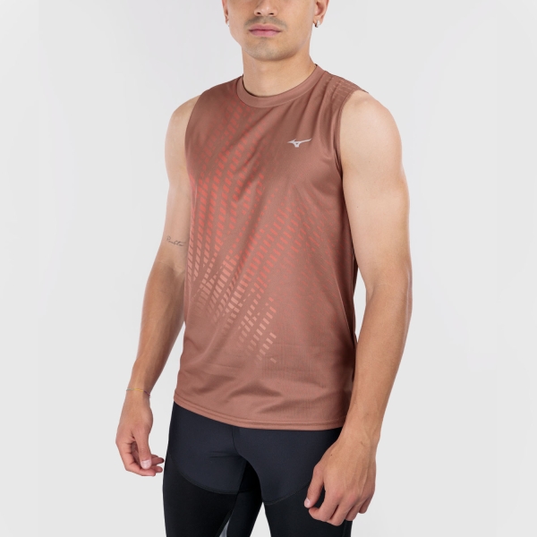 Men's Running Tank Mizuno Core Graphic Tank  Copper Brown J2GAD00655
