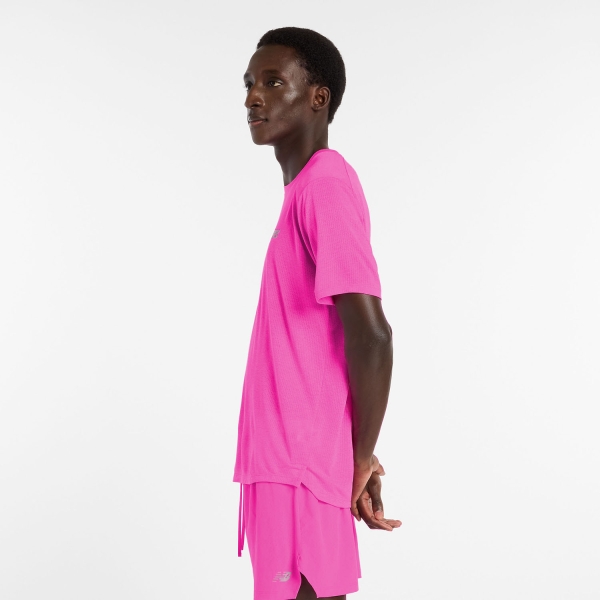 New Balance Athletics Run T-Shirt - Pink Heat Heather