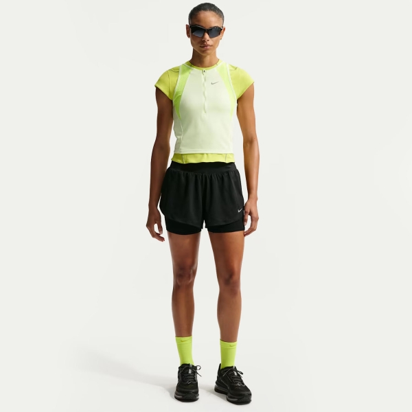 Nike Flow 2 in 1 2.5in Shorts - Black/Reflective Silver