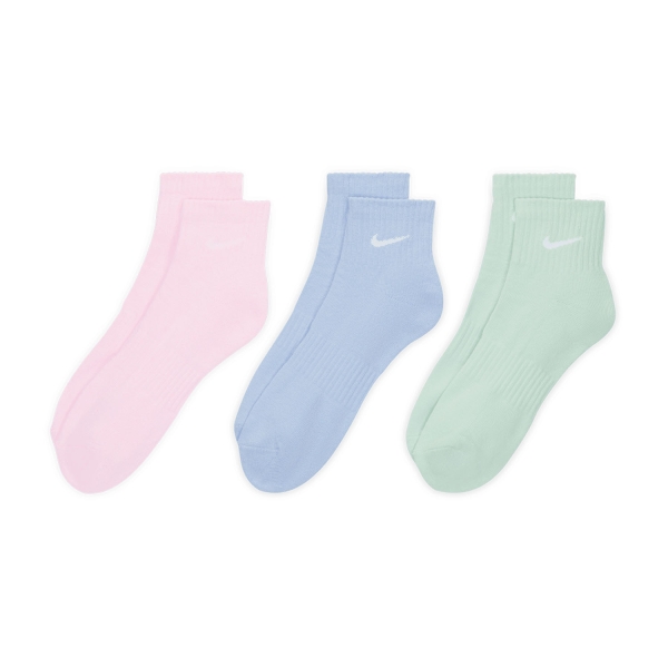 Nike Everyday Cushion x 3 Socks - Pink/Blue/Green