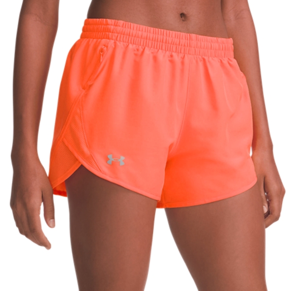 Women's Running Shorts Under Armour Fly By 4in Shorts  Electric Tangerine 13824380824