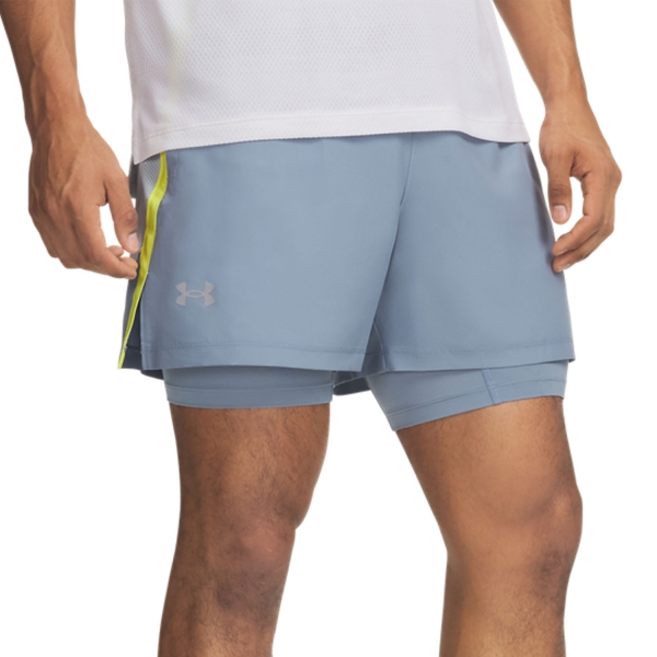 Men's Running Shorts Under Armour Launch 2 in 1 5in Shorts  Blue Wind/Blue Fog/Reflective 13826400448