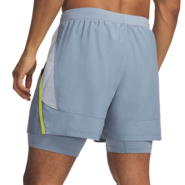 Under Armour Launch 2 in 1 5in Shorts - Blue Wind/Blue Fog/Reflective
