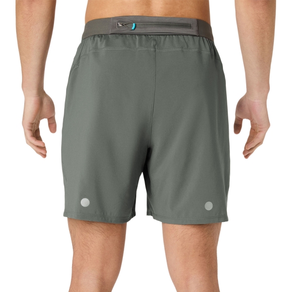 ASICS Road Logo 2 in 1 7in Shorts - Truffle Grey