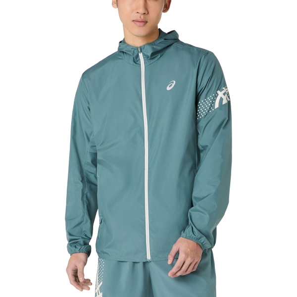 Men's Running Jacket ASICS Icon Jacket  Foggy Teal 2011D456402