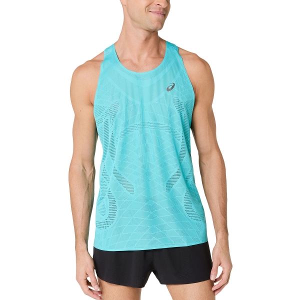 Men's Running Tank ASICS Metarun Tank  Energy Aqua 2011D508401