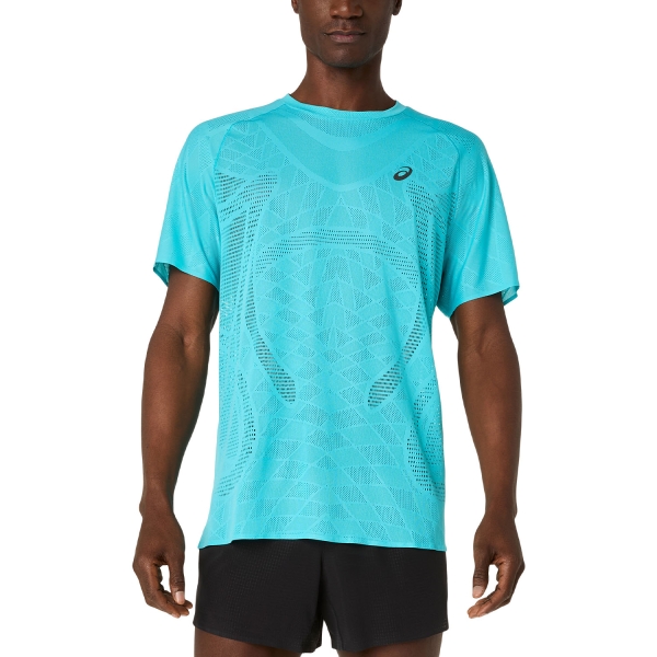 Men's Running T-Shirt ASICS Metarun TShirt  Energy Aqua 2011D510401