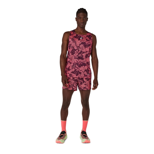 ASICS Fujitrail Pro Tank - Blazing Coral/Dark Aubergine