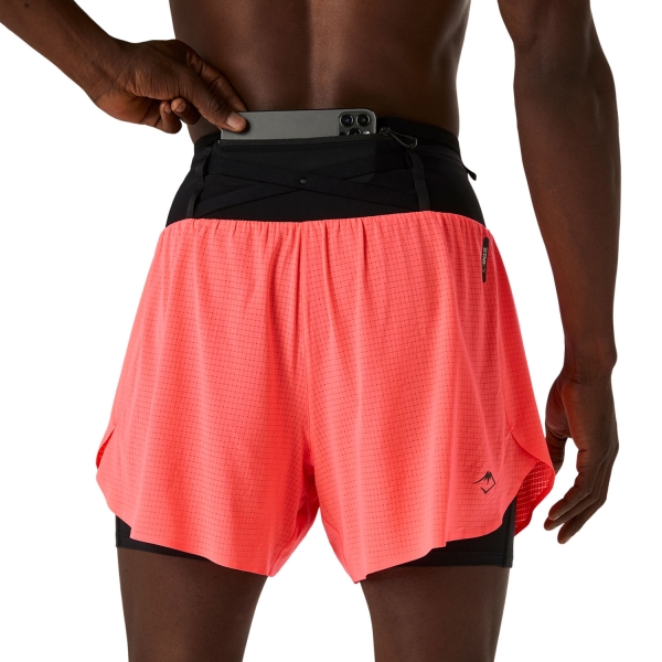 ASICS Fujitrail Elite 5in Pantaloncini - Blazing Coral