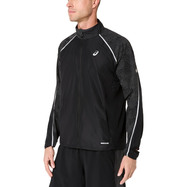 Men's Running Jacket ASICS Road LiteShow Jacket  Performance Black 2011D590001