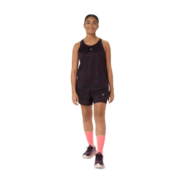 ASICS Road All Over Print 2 in 1 3.5in Shorts - Dark Aubergine