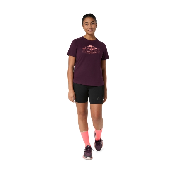 ASICS Fujitrail Logo Reflective T-Shirt - Dark Aubergine