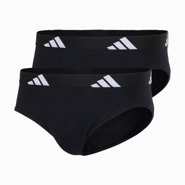 Men's Briefs and Boxers Underwear adidas Active Flex x 2 Briefs  Black 4AM021000