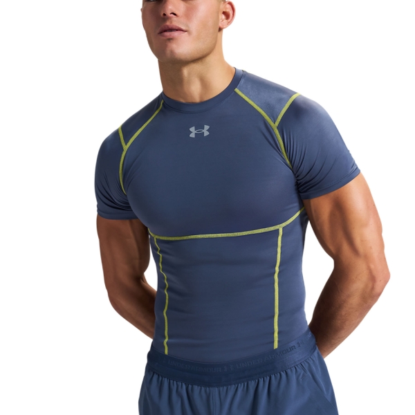 Men's T-Shirt and Tank Underwear Under Armour HeatGear Elite TShirt  Downpour Gray/Flash Light/Reflective 60153820044