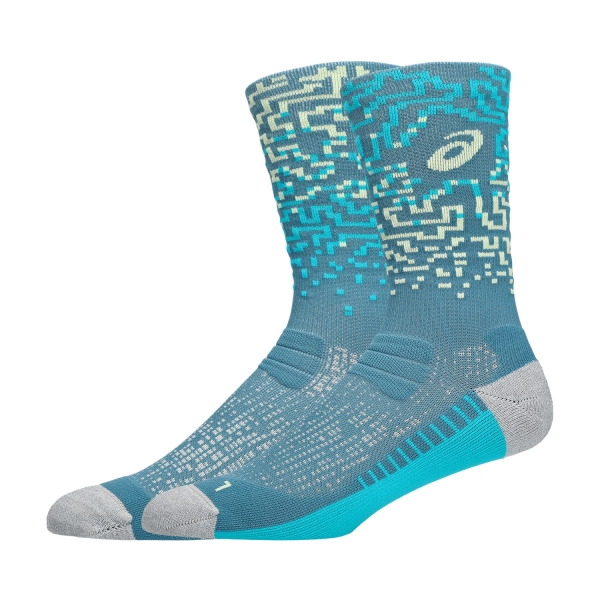 ASICS Performance Run Crew Socks - Foggy Teal/Energy Aqua