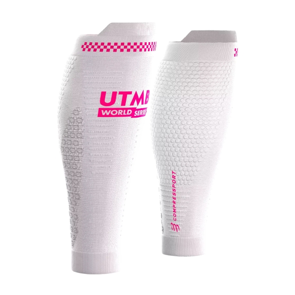 Compression Calf Sleeve Compressport R2 3.0 UTMB Compression Calf Sleeves  White CCSU19560001