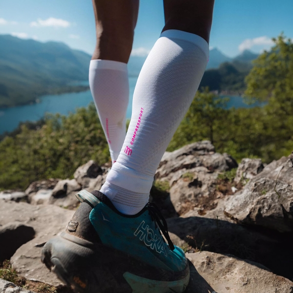 Compressport R2 3.0 UTMB Pantorrilleras de Compresión - White
