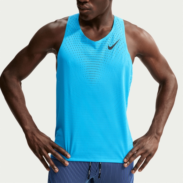 Nike Dri-FIT ADV AeroSwift Tank - Light Current Blue/Black