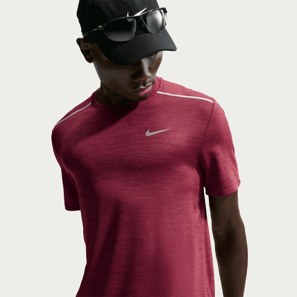 Nike Dri-FIT UV Miler T-Shirt - Tough Red/Mystic Dates/Heather/Reflective Silver