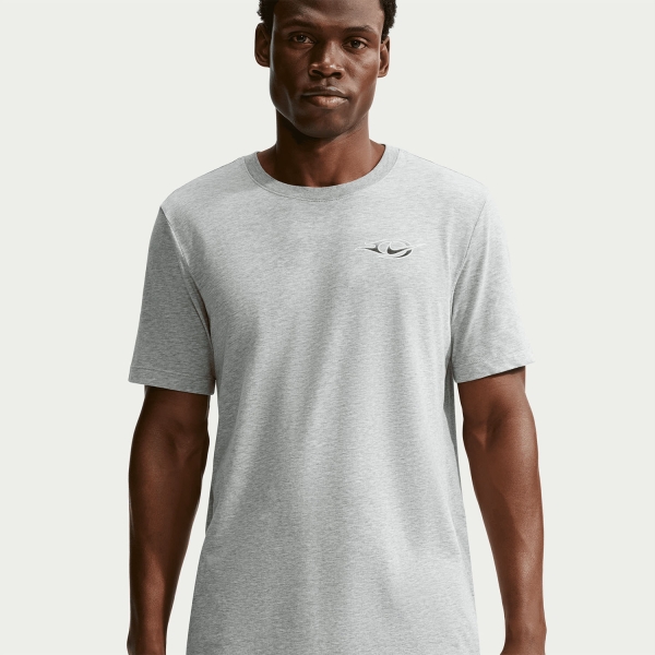 Nike Dri-FIT Printed T-Shirt - Dark Grey Heather/Black/White