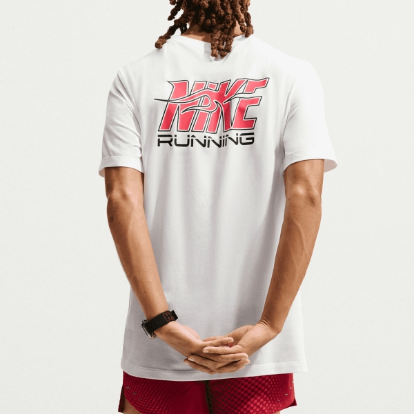 Nike Dri-FIT Printed T-Shirt - White/Fusion Red/Black