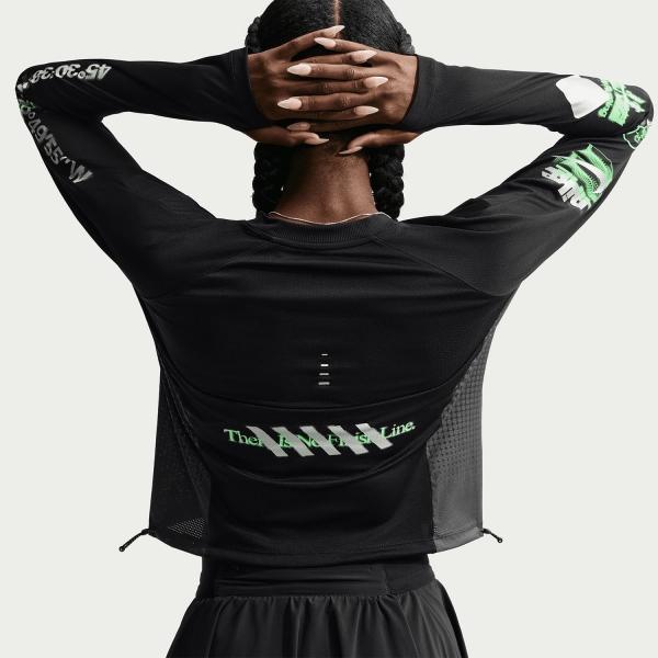 Nike Swift Graphic Shirt - Black/Iron Grey/Illusion Green/Reflective Silver