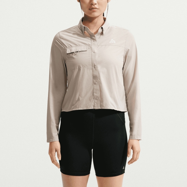 Women's Long Sleeve Shirts Trail Running Nike ACG Aireez Shirt  Cream II/Summit White IR7296236