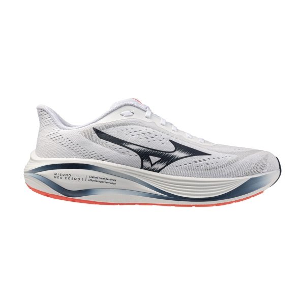 Men's Neutral Running Shoes Mizuno Neo Cosmo 2  White/Dress Blues/Neon Flame J1GM261251