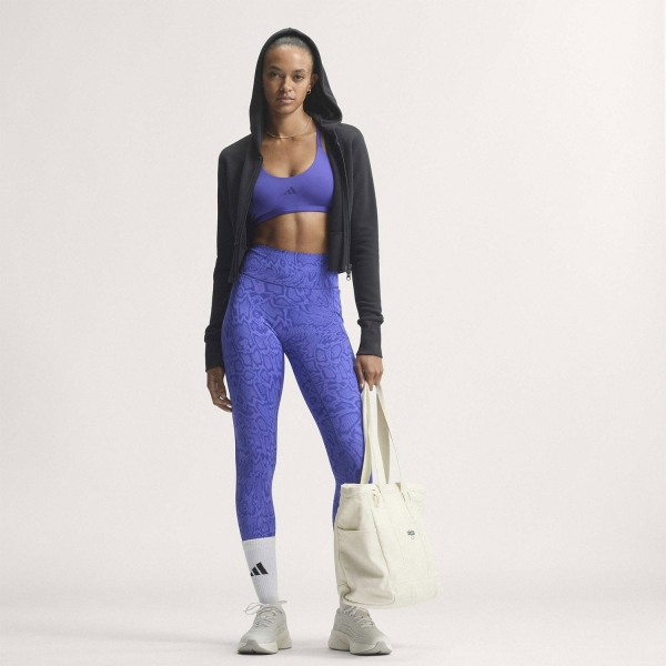 adidas Optime Workout Strappy Sports Bra - Pure Purple