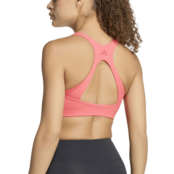 adidas Optime Workout 3 Stripes Sports Bra - Pure Turbo/Core Pink