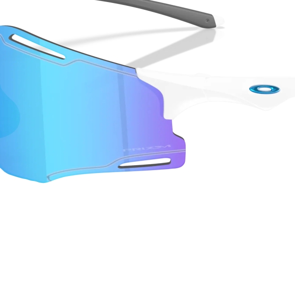 Oakley Cybr Zero Sunglasses - Polished White/Prizm Sapphire