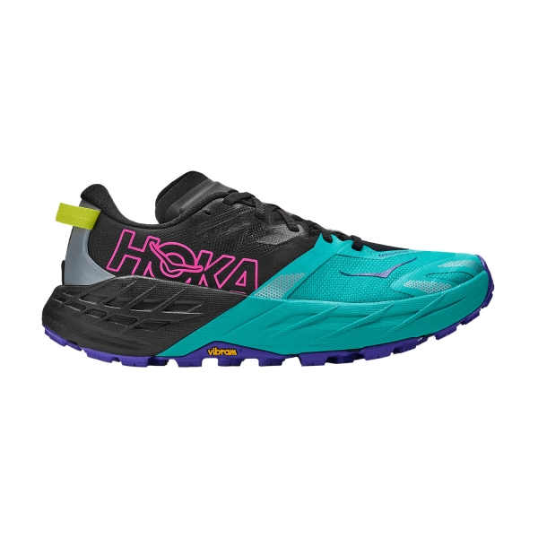 Women's Trail Running Shoes Hoka Speedgoat 7  Black/Electric Aqua 1171929BCQ