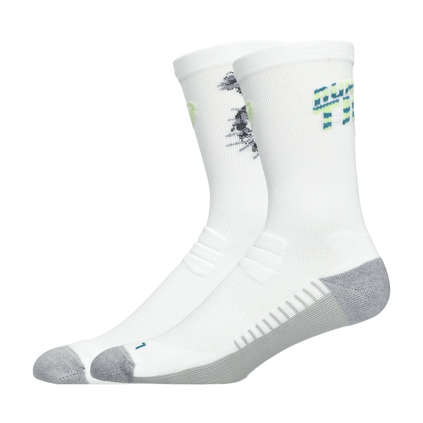 ASICS Performance Run Crew Logo Socks - Brilliant White/Illuminate Yellow/F Teal