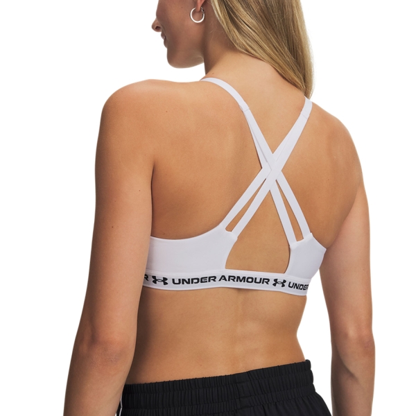Under Armour Crossback Low Strap Sports Bra - White/Black