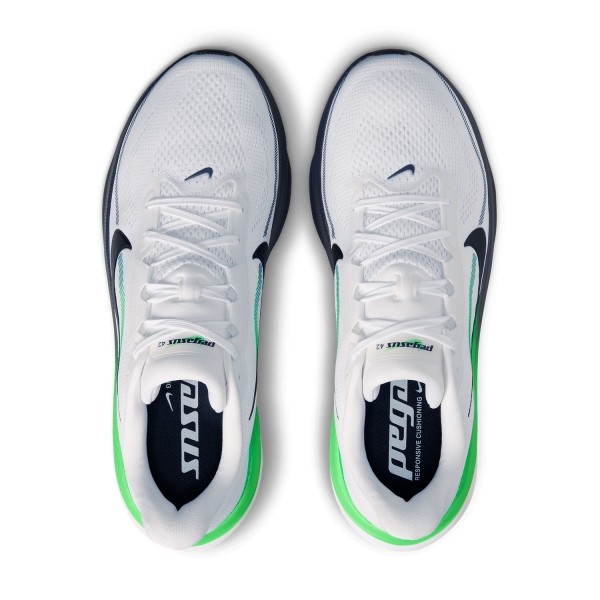 Nike Pegasus 42 - White/Midnight Navy/Green Spark