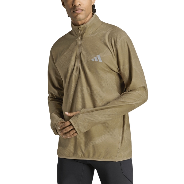 Men's Running Shirt adidas adi365 CLIMAWARM+ Shirt  Khaki Six/Khaki Three KF1666