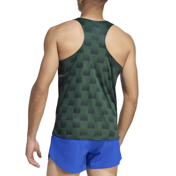 adidas ADIZERO NYC Tank - Collegiate Green/Aurora Ivy