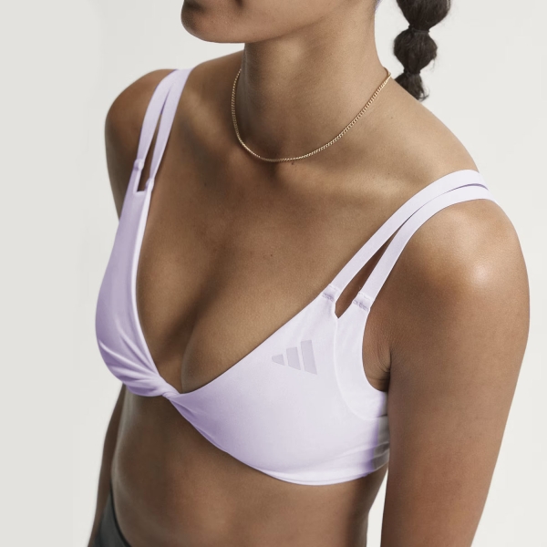 Women's Sports Bra adidas Optime Workout Twist Sports Bra  Frozen Purple KS6053