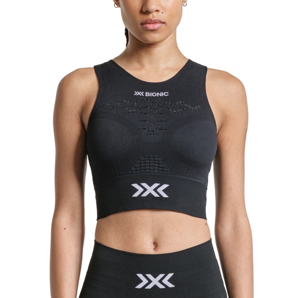 Women's Fitness & Training Tank XBionic Energizer 4.0 Top  Black/White FT14W20WB119