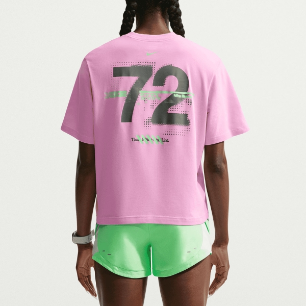 Nike Dri-FIT Swift Graphic T-Shirt - Pink Rise/Illusion Green